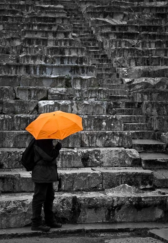 Epidaurus Theatre on a rainy day, by Christina Veneti