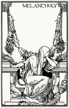 Ay, in the very temple of delight Veil’d Melancholy has her sovran shrine. Robert Anning Bell, from Poems by John Keats, London, New York, 1897.