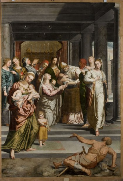 retablo_restaurado pedro de campaña, purificación de la virgen