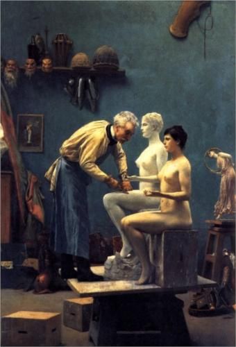 Working in Marble, or The Artist Sculpting Tanagra - Jean-Leon Gerome