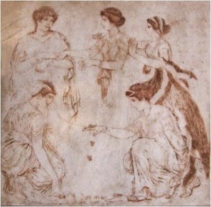 Leto y Niobe-pintura romana-Herculano-SI dC-Museo Arq Nap