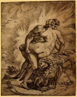 niccolò d´abbate, júpiter haciéndole el amor a egina